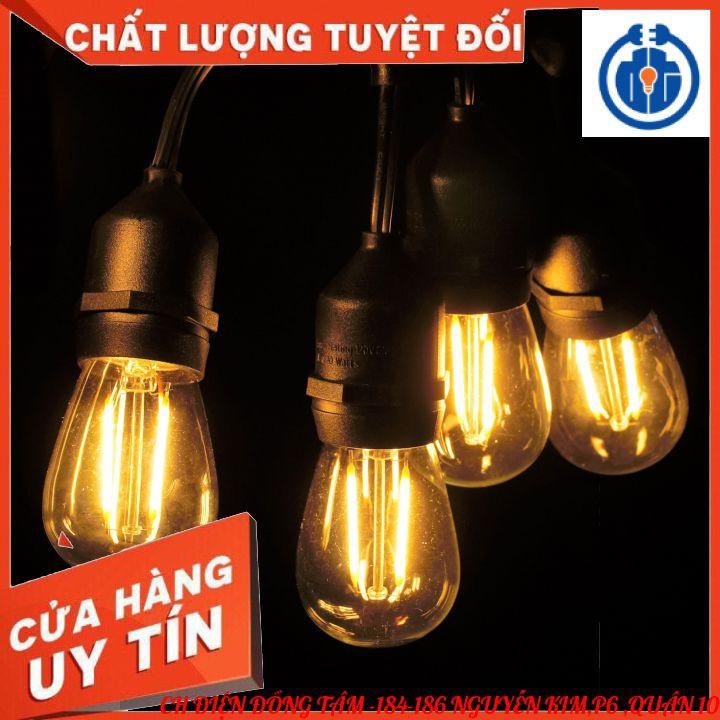 Bộ Dây Thả Ngoài Trời 5m 10 đuôi + kèm bóng 3w- Dây đèn LED thả ngoài trời chống nước - đèn trang trí cafe nhà hàng