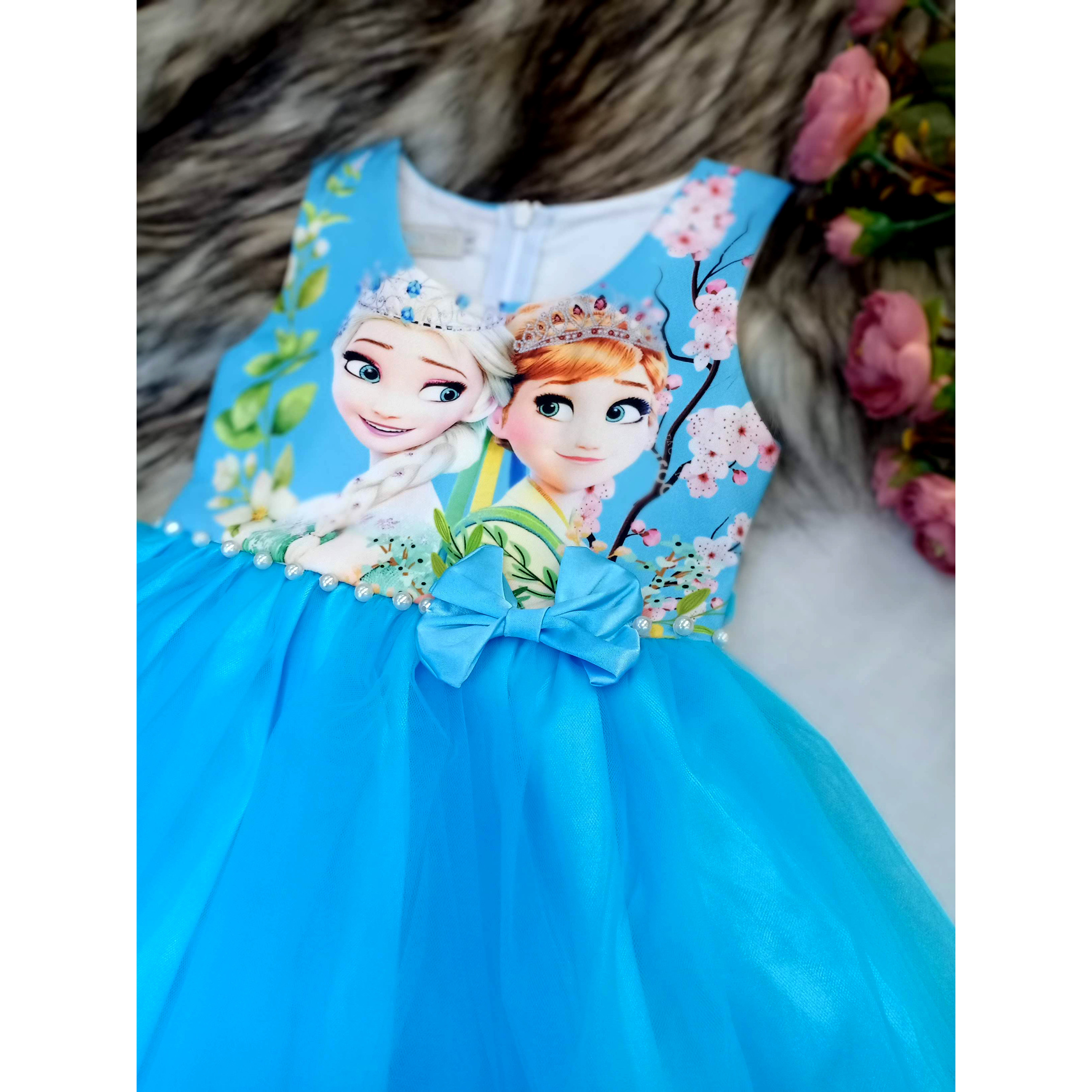 Đầm công chúa Elsa cao cấp 4 lớp