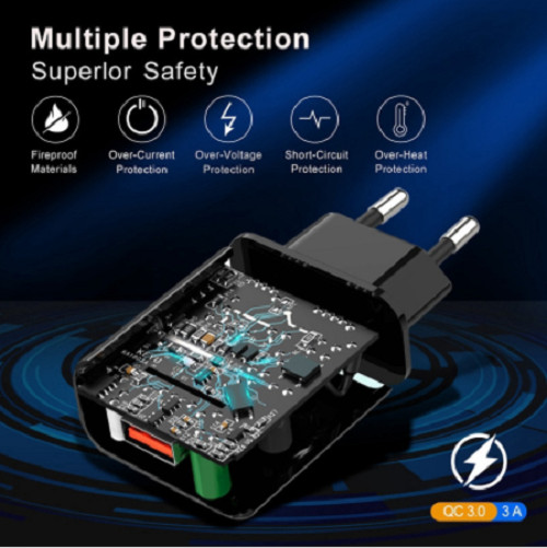 Củ Sạc Nhanh 18w Cổng USB 3.0 Tích Hợp Chip Thông Minh Tương Thích Với Mọi Thiết Bị - Qualcomm Quick Charge