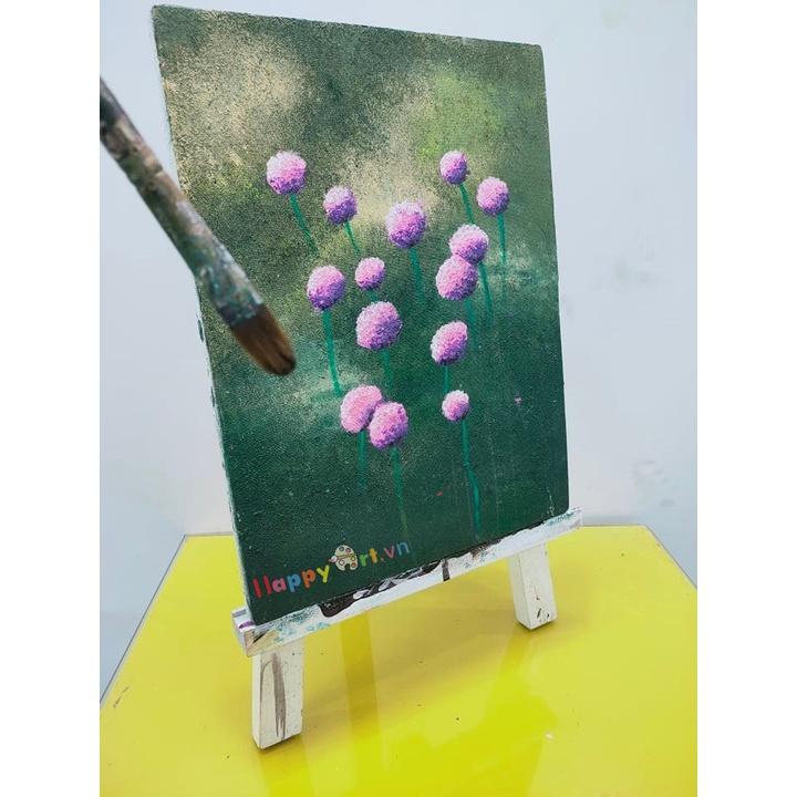 Tranh canvas treo tường vẽ tay HOA MƠ phong cách mơ mộng