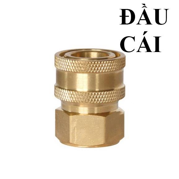 Bộ khớp nối nhanh đực - cái cho dây rửa xe cao áp ren 17mm đầu cái