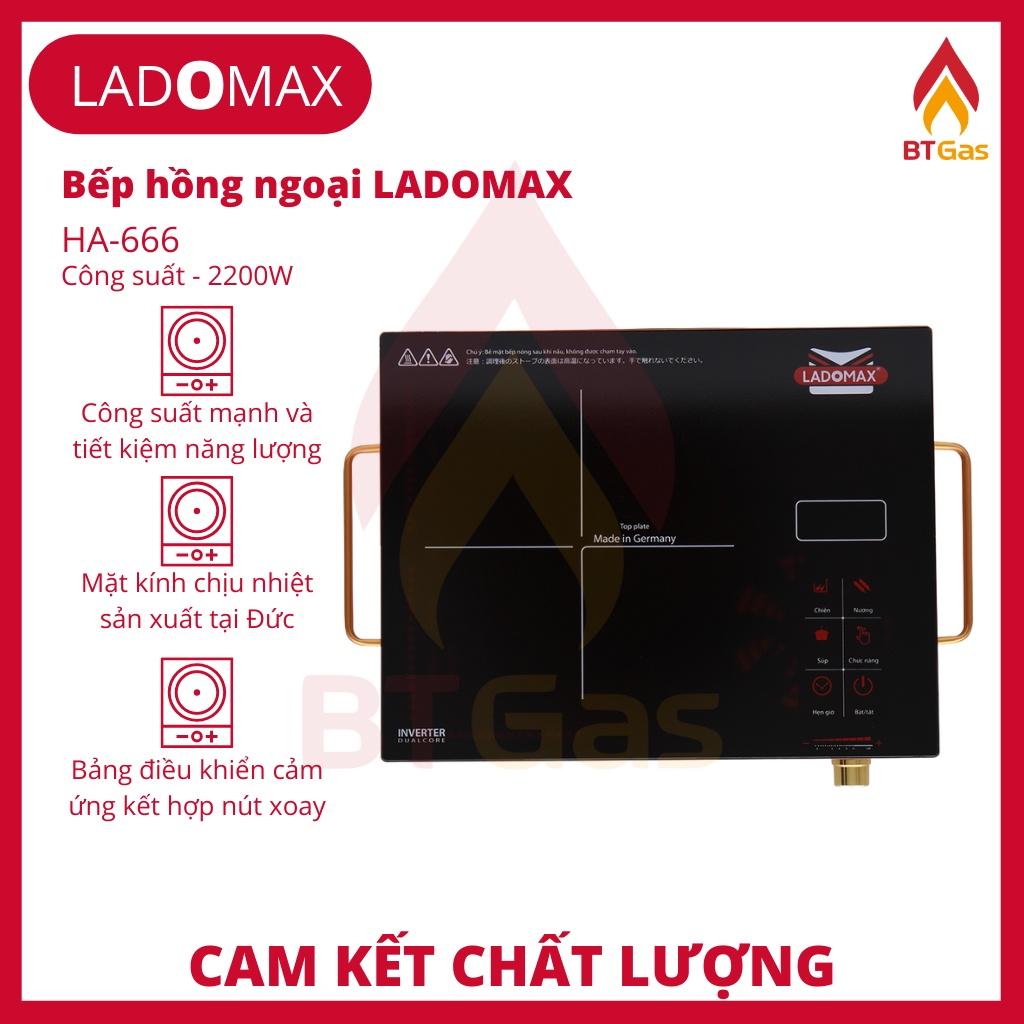 Bếp hồng ngoại cảm ứng Ladomax HA-666, bếp hồng ngoại đơn Ladomax không kén nồi công suất 2200W