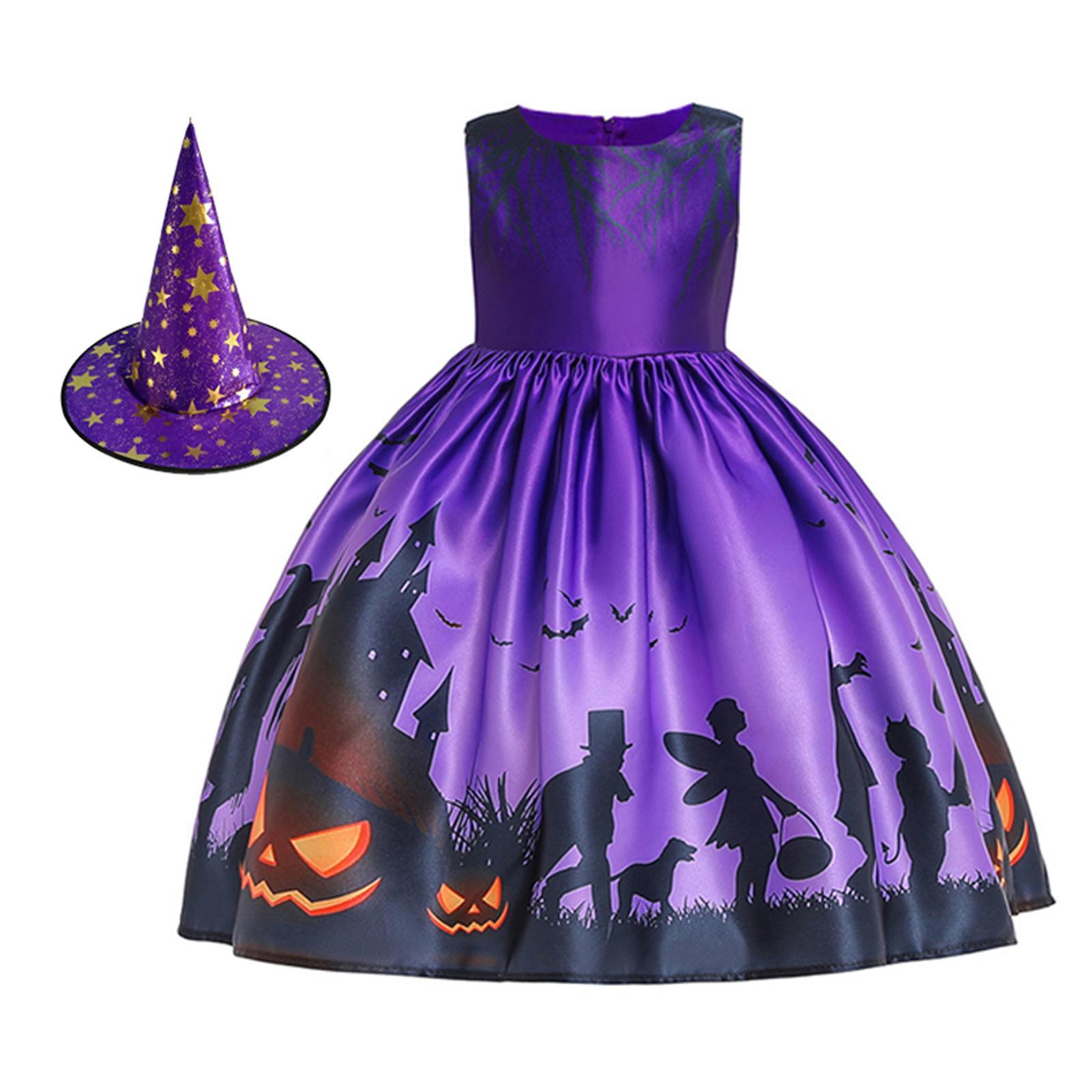 Girl Halloween Costume Dress Fancy Dress up Witch Dress for Girls Outfit
