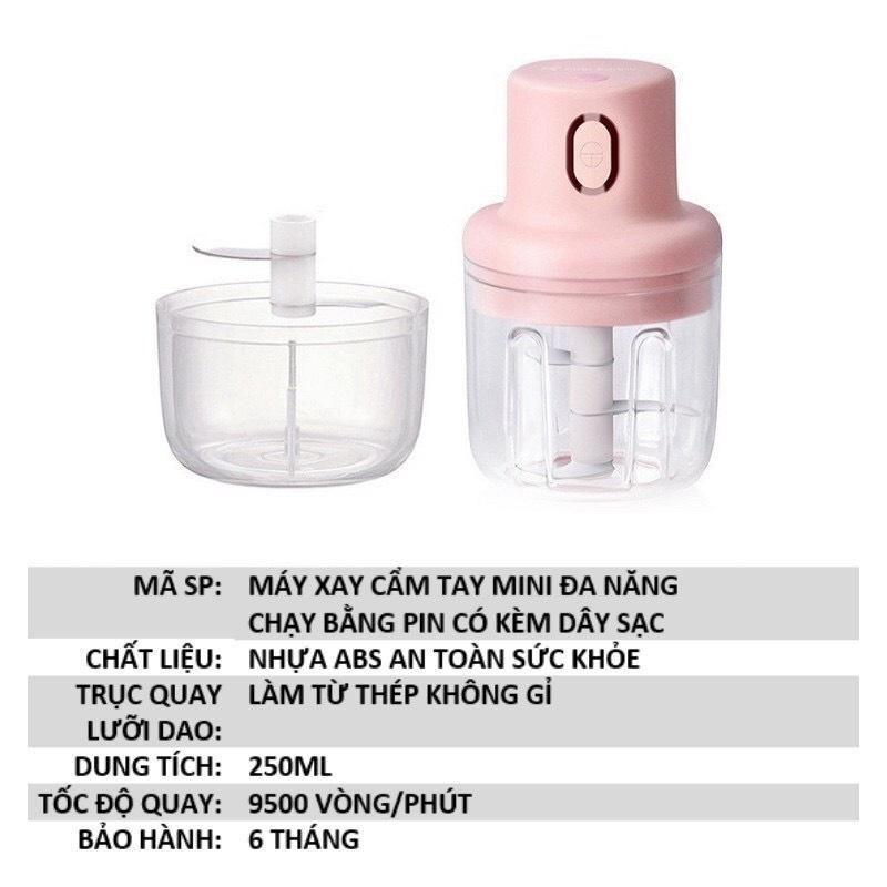 [Hàng Cao Cấp Loại 1] Máy Xay Mini Sạc Điện, Xay Thịt Ớt Hành Tỏi Rau Củ Quả Cầm Tay Siêu Tiện Lợi