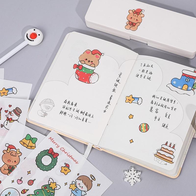 Set 6 tờ stickers lớn chủ đề Giáng Sinh / Merry Chrismas dùng để trang trí