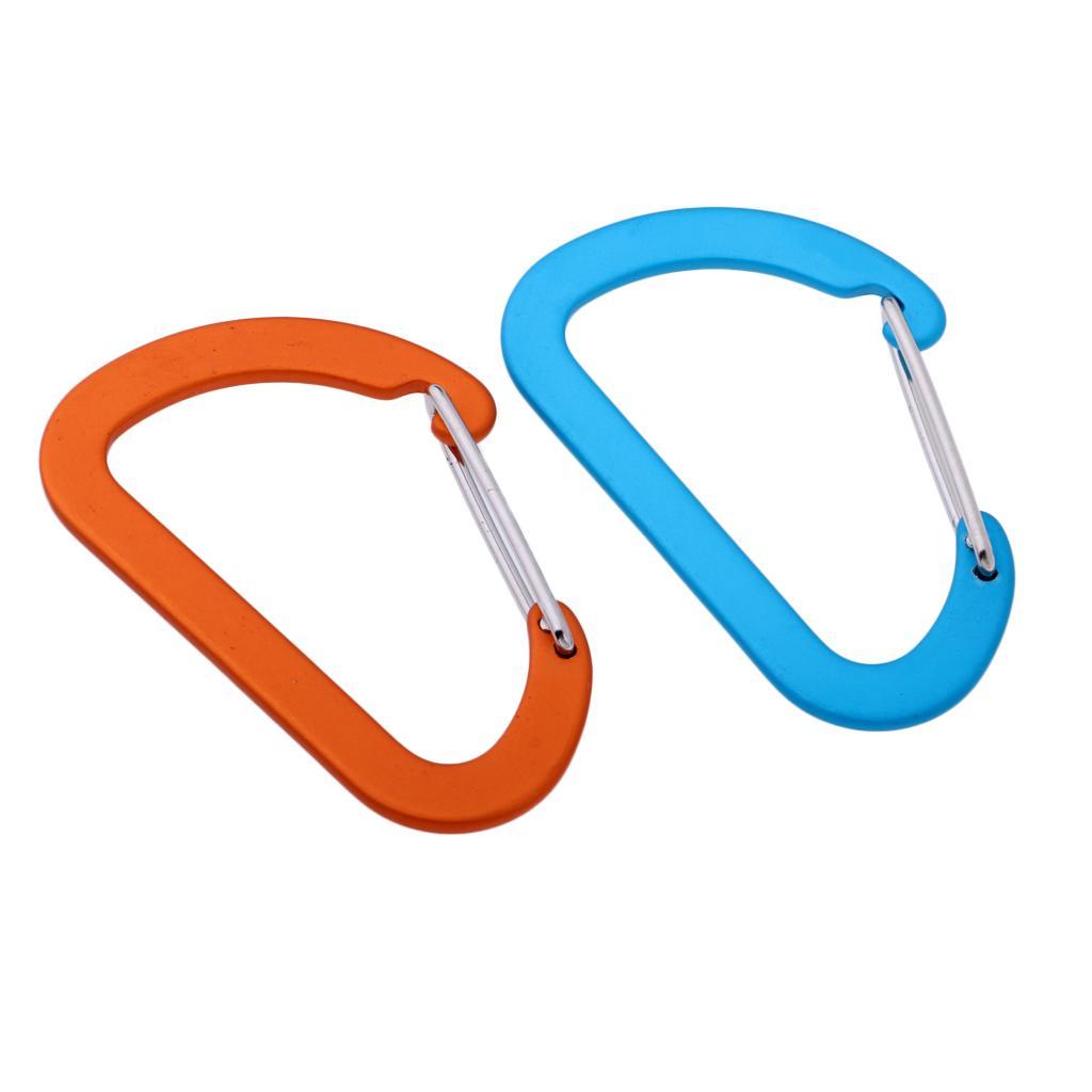 2Pcs Aluminum Alloy Carabiner, D Shape for Hanging Water Bottle,