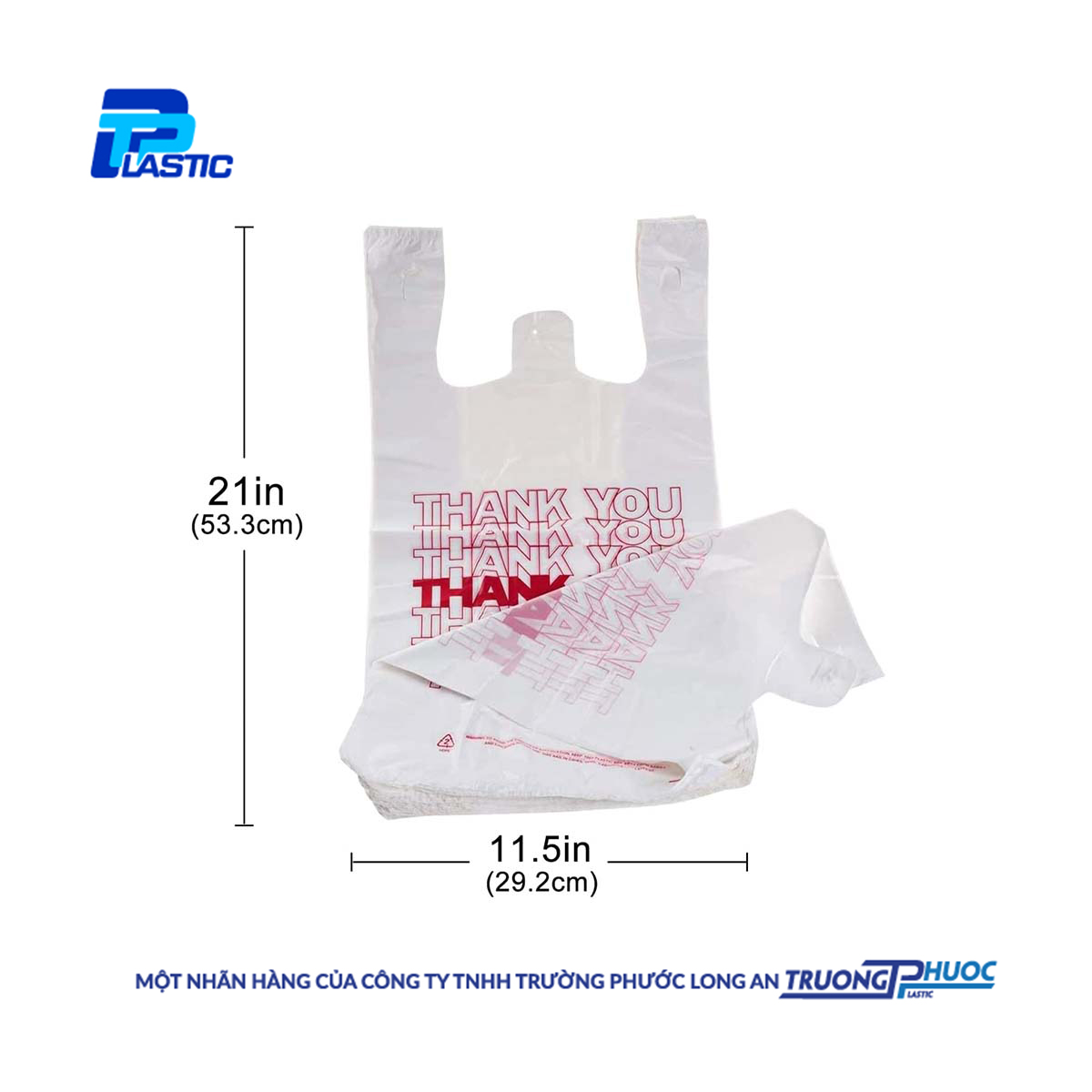 Túi PP Nhựa - Túi Siêu Thị Có Quai, In Hình Thank You, 1kg