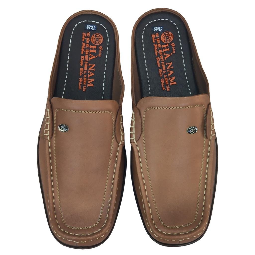 Dép Bít Mũi Nam Da Bò Thật HÀ NAM Cao Cấp GSB2093c