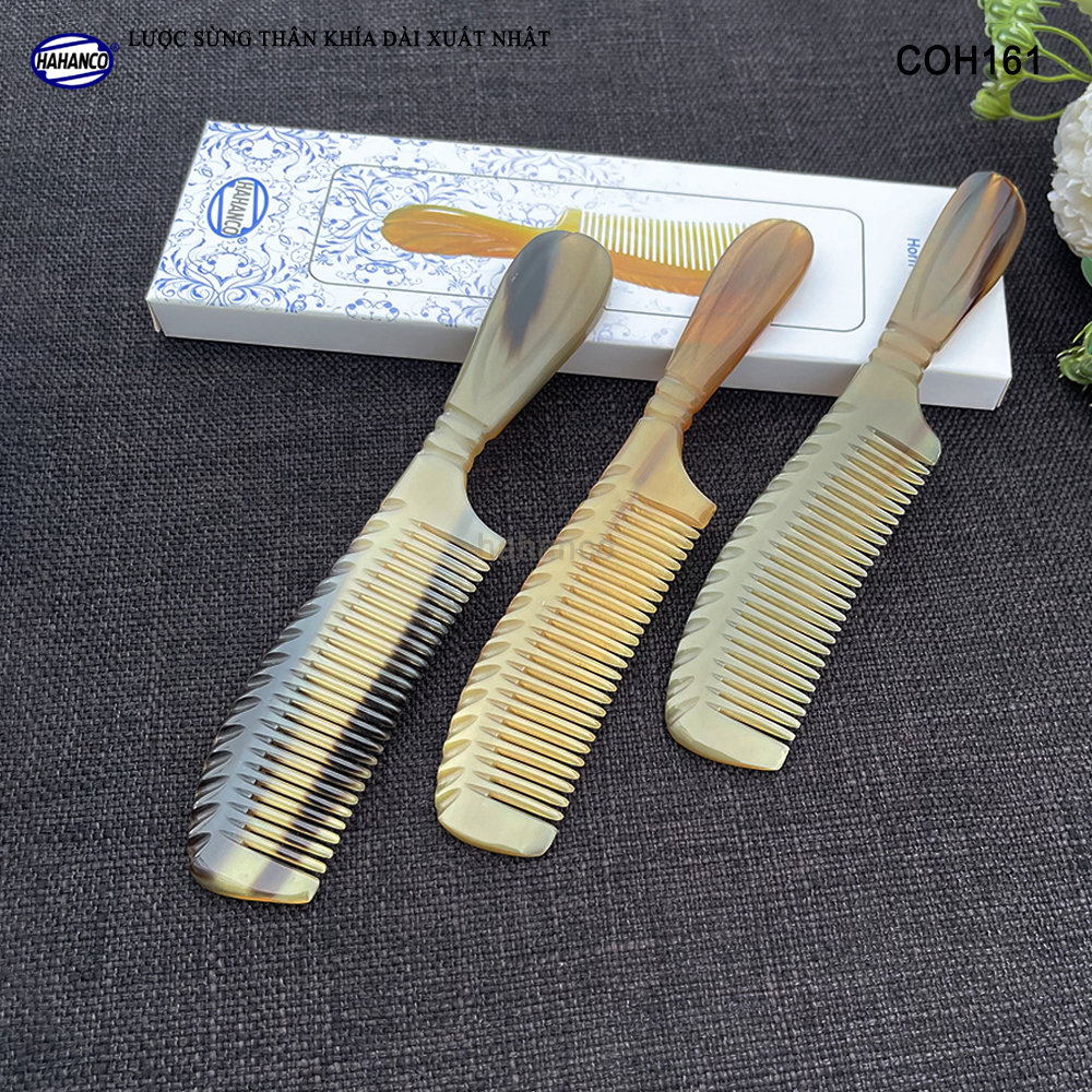 Lược Sừng Khía Dài Thon Gọn HAHANCO (Size: M - 18cm) Mẫu Lược Thông Dụng - COH161