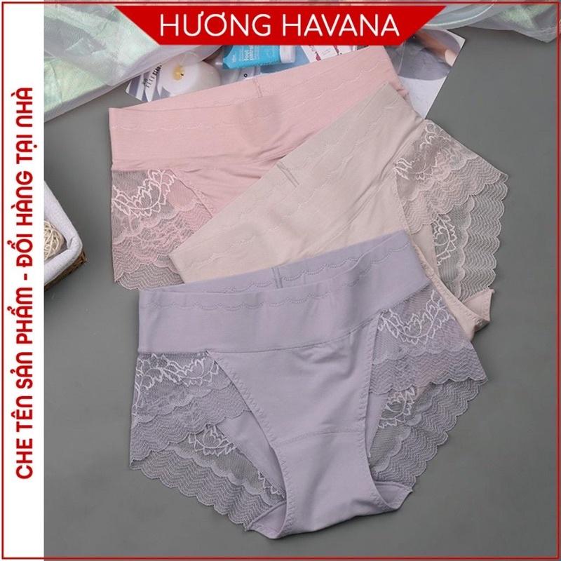 Quần lót nữ cotton phối ren cạp cao gen bụng - freesize - quần chíp nữ hàng cao cấp 1062