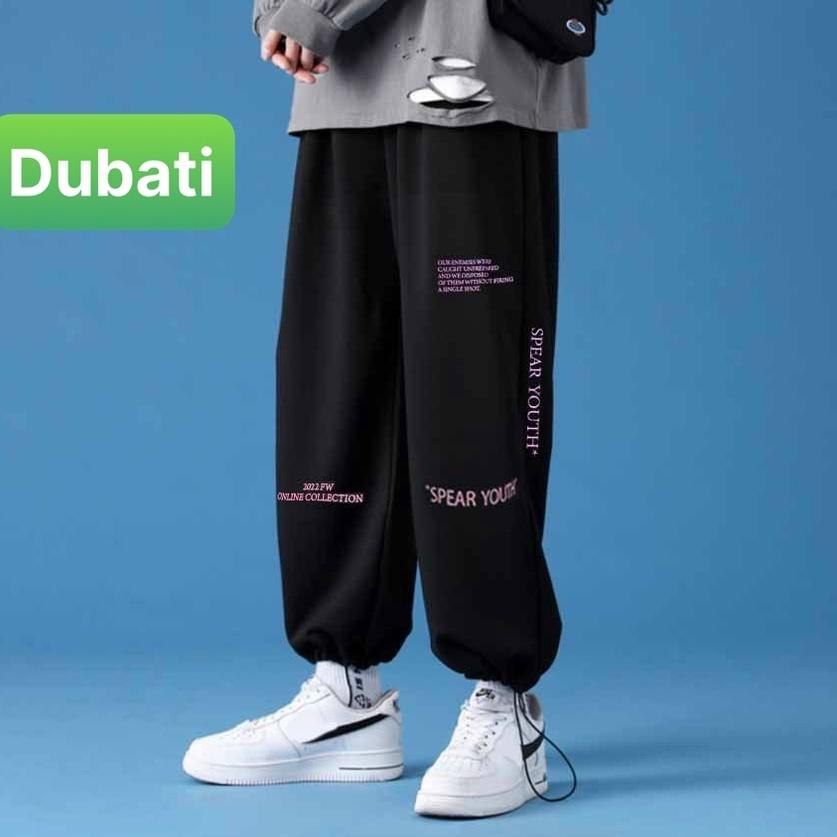 QUẦN JOGGER NAM NỮ UNISEX CHẤT NỈ DÀY DA CÁ ỐNG SUÔNG RỘNG THÊU CHỮ YOUTH RÚT DÂY TREND HÀN QUỐC VIP PRO - DUBATI FASHI