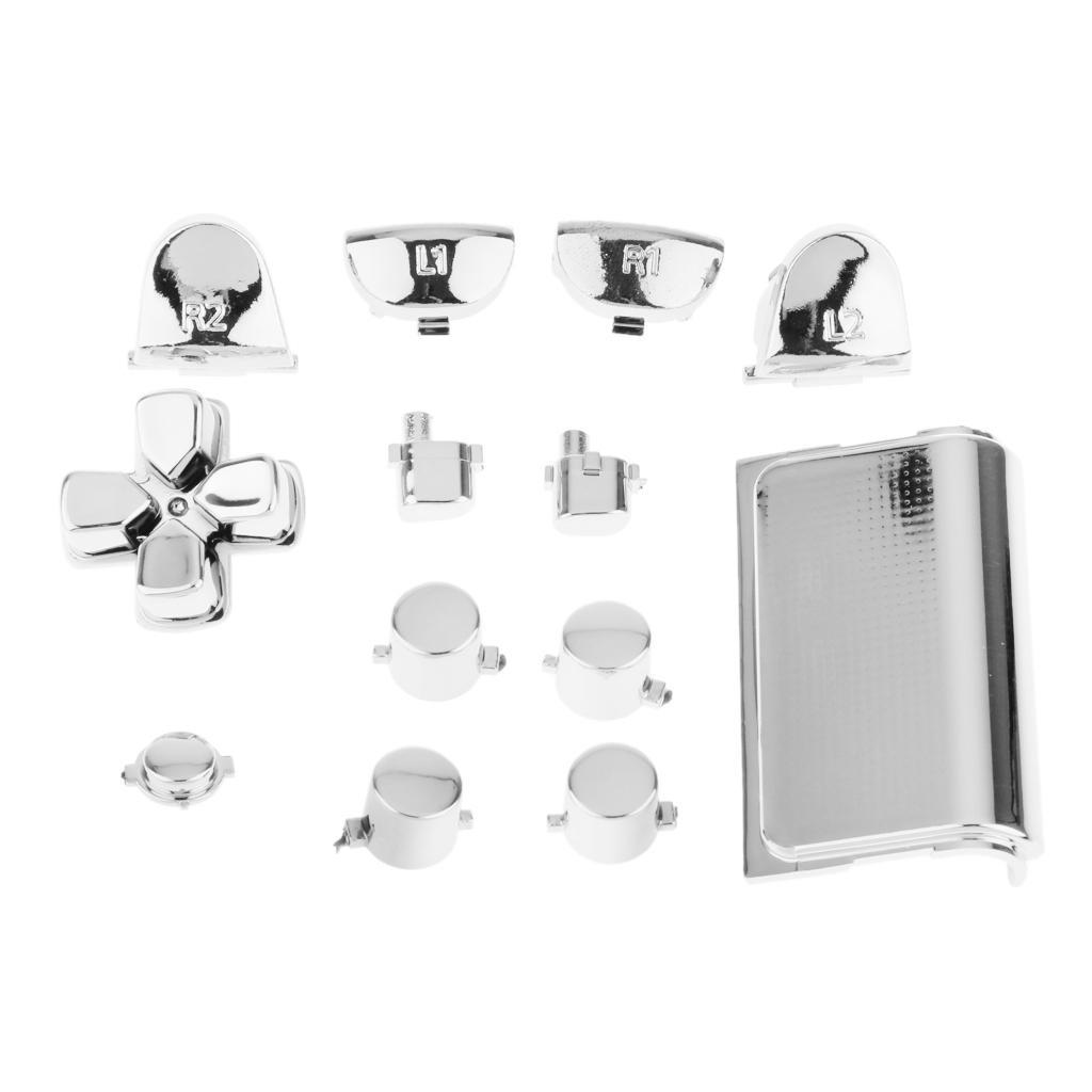 2 Kit Replacement Chrome Plating Buttons And Touchpad for Controller