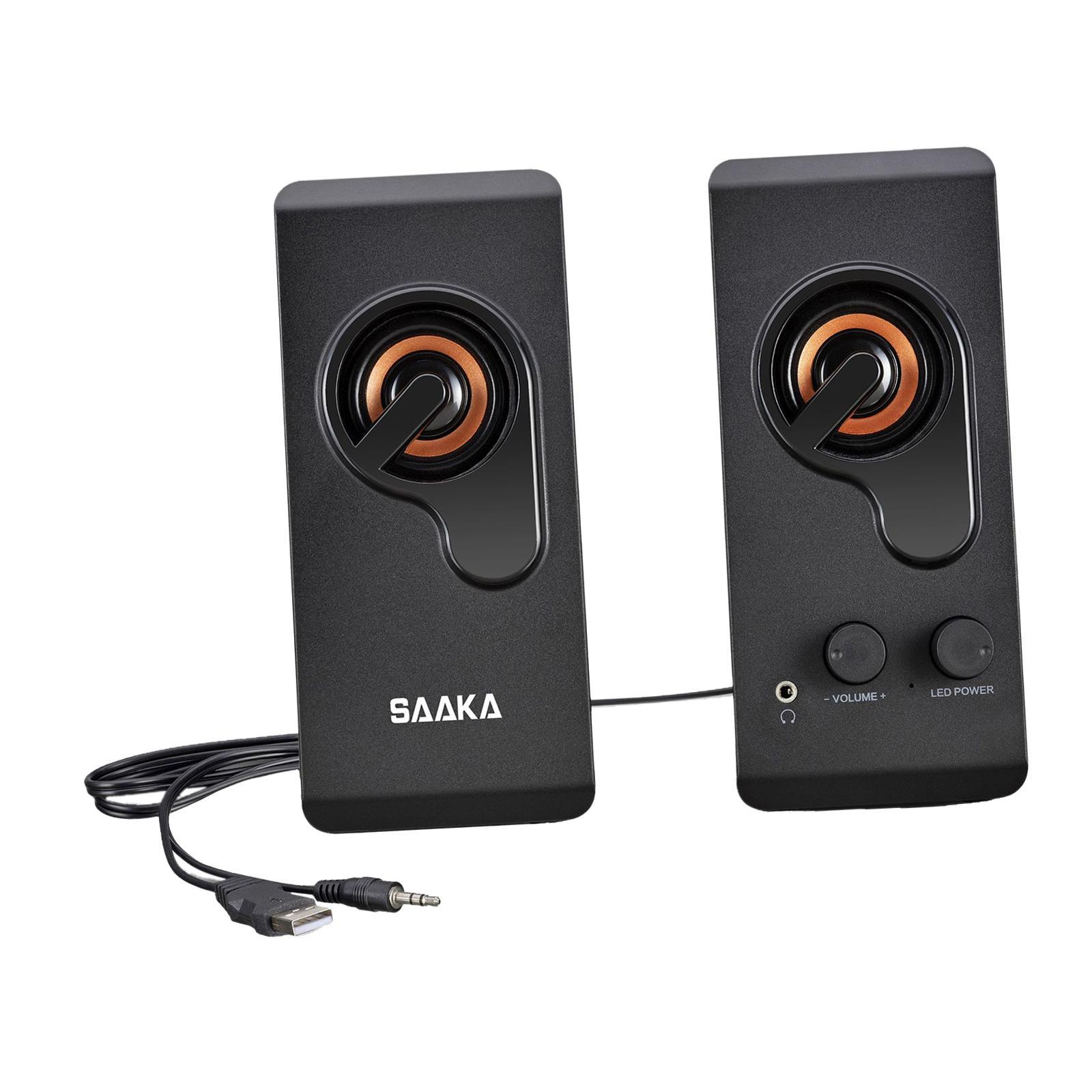 2 Pieces Desktop Table Speaker Computer Speakers for Multimedia Monitor Home Travel