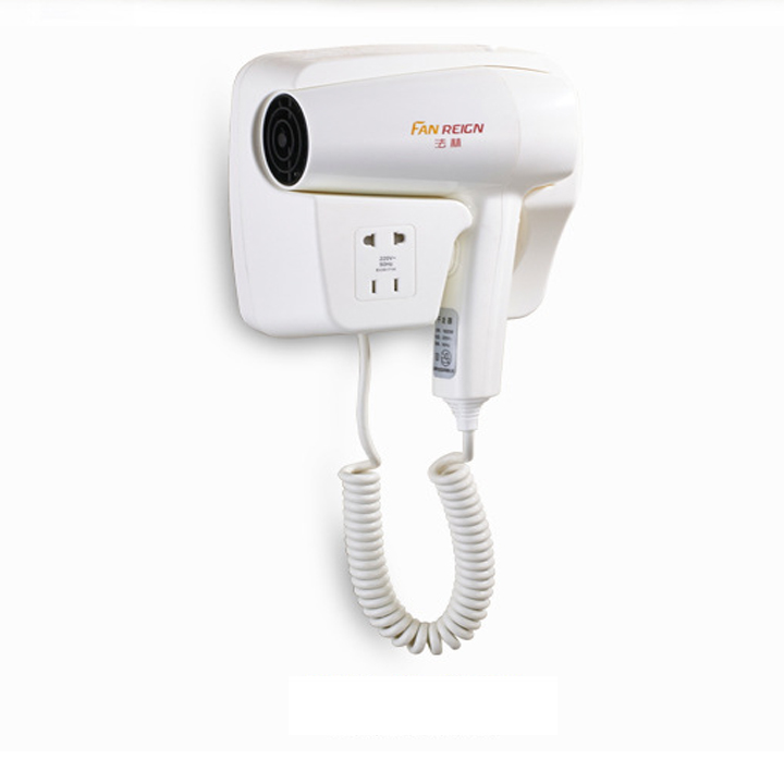 Máy sấy tóc công suất cao sấy khô nhanh 1600W gắn tường có 2 ổ cắm, mấy sấy tóc treo tường chuyên dùng nhà tắm