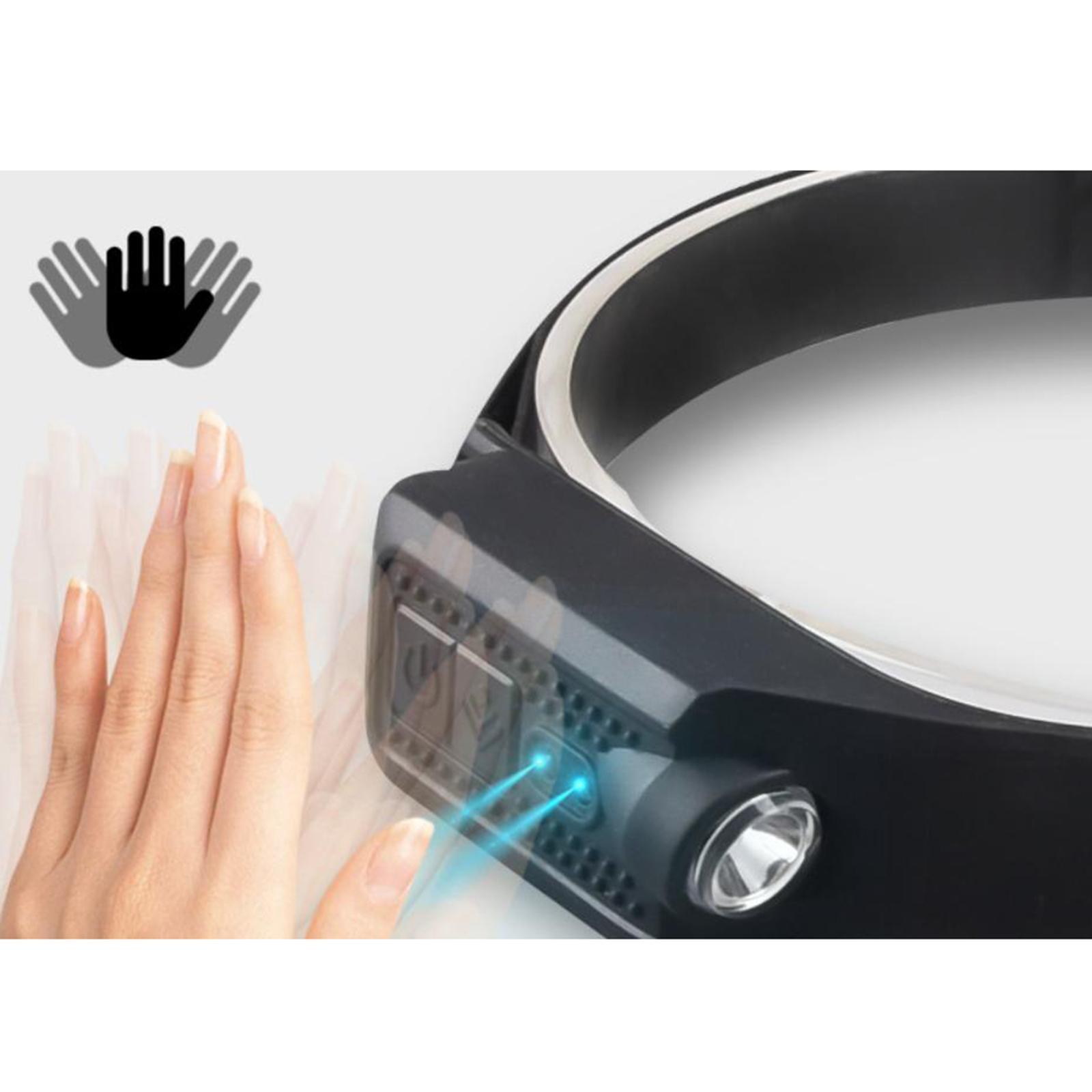 USB Rechargeable Sensor Headlight COB  Flashlight for Hiking Fishing