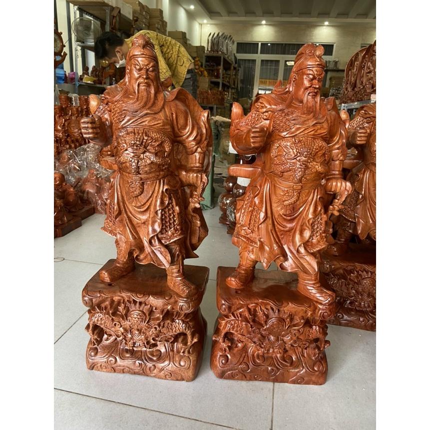 Tượng Quan công gỗ hương đá liền khối 20 -30-40