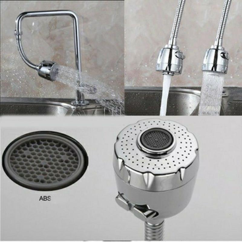 Vòi nước rửa chén tăng áp xoay 360 độ - Đầu gắn vòi nước nối dài inox điều chỉnh 2 chế độ