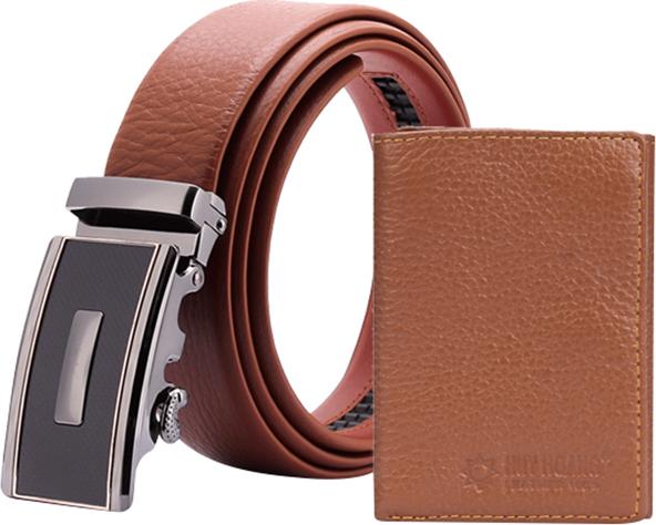 Bộ Thắt Lưng Và Ví Nam Da Bò Huy Hoàng HT4125-HT3136 - Màu Da