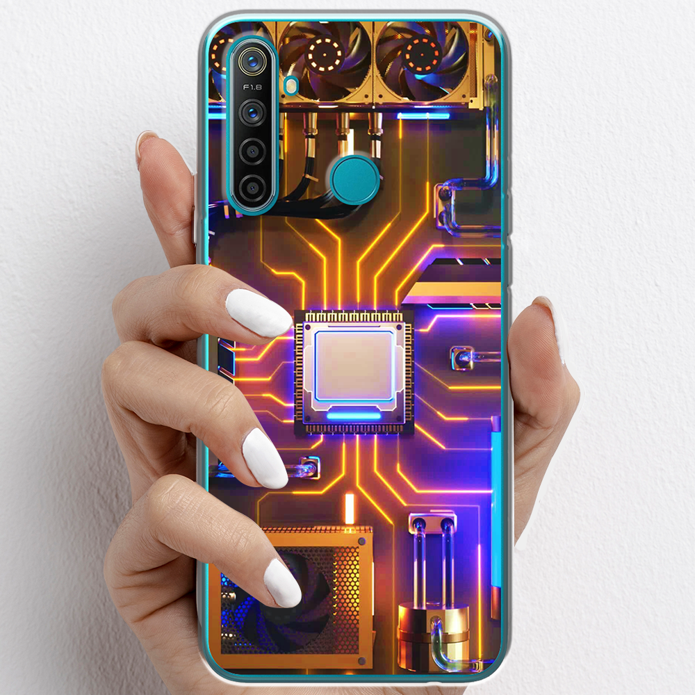 Ốp lưng cho Realme 5 Pro nhựa TPU mẫu Chip CPU máy tính