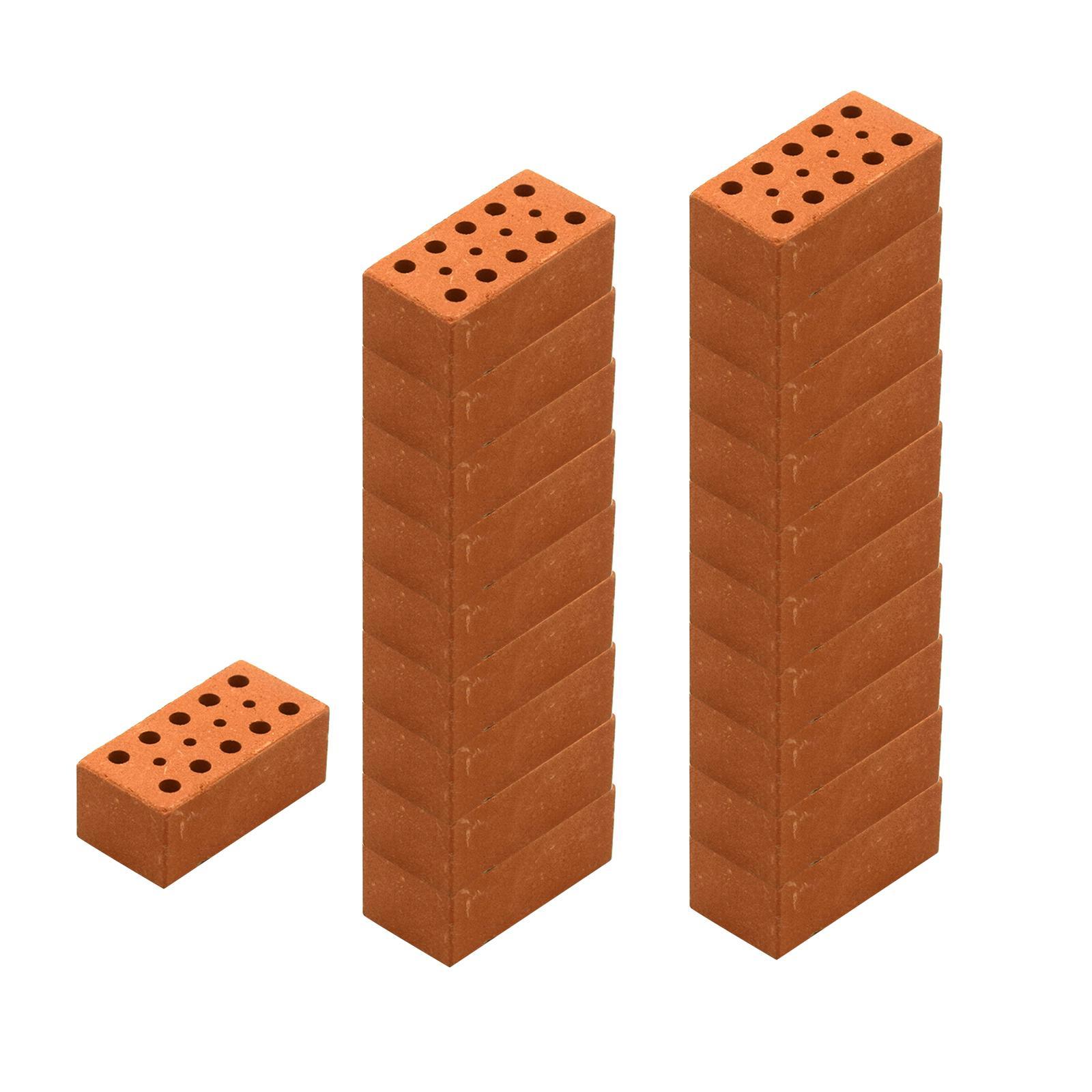 20x Miniature Bricks for Dolls Garden DIY Red