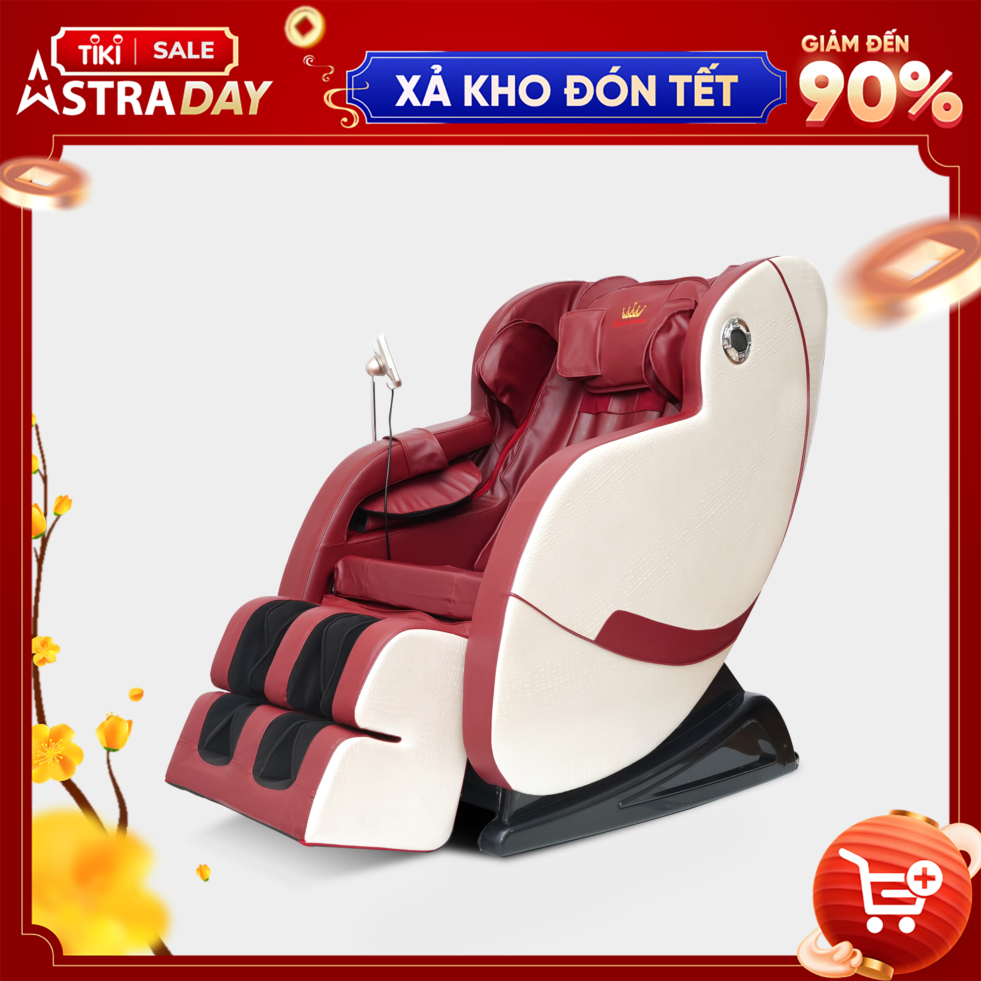 Ghế Massage QUEEN CROWN 3D T1-9 Chất Lượng Cao - Máy Massage Toàn Thân Tích Hợp Nhiệt - Quà Tặng Ý Nghĩa Cho Người Thân