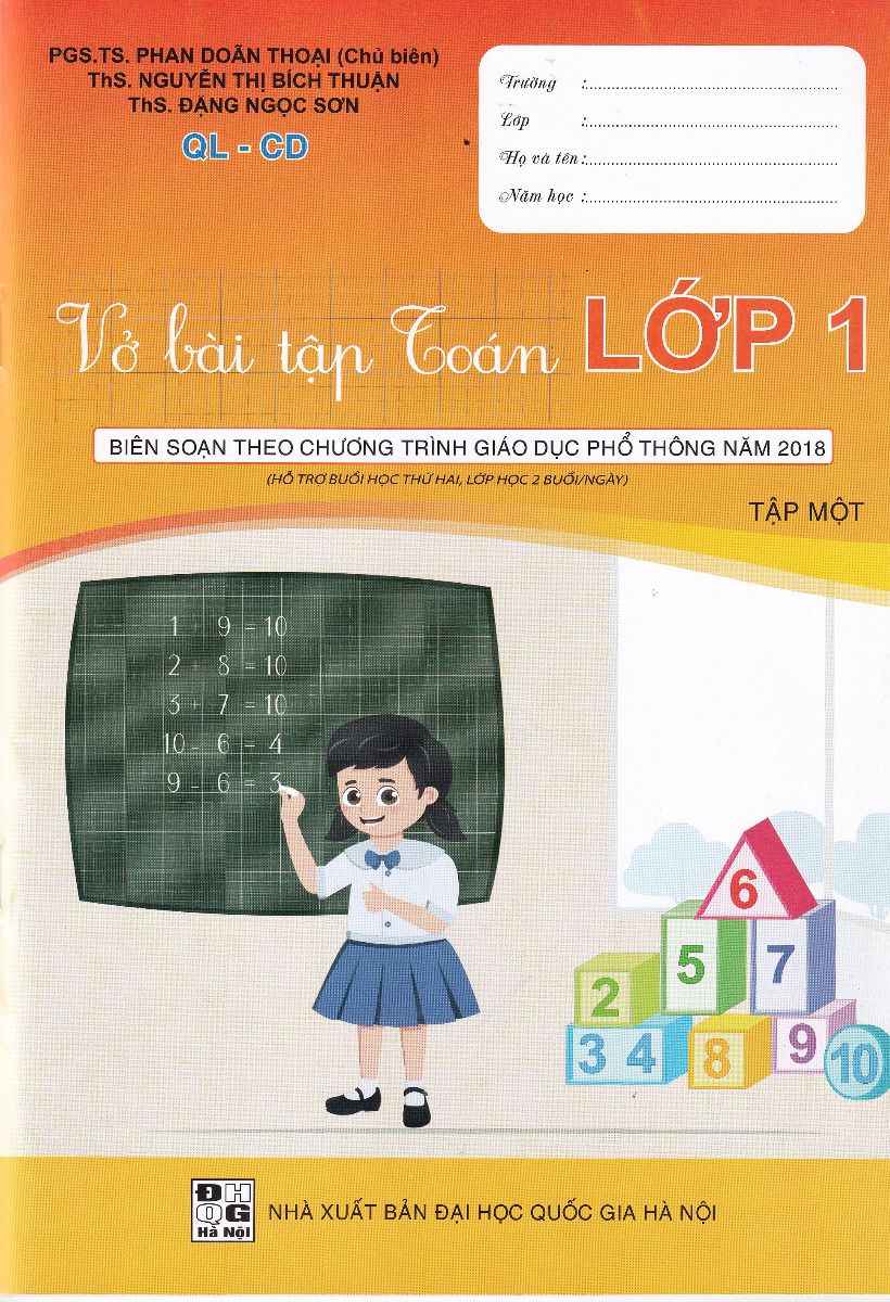 Sách - Vở bài tập toán lớp 1 tập 1 - Cánh Diều (Biên soạn theo CT GDPT 2018)