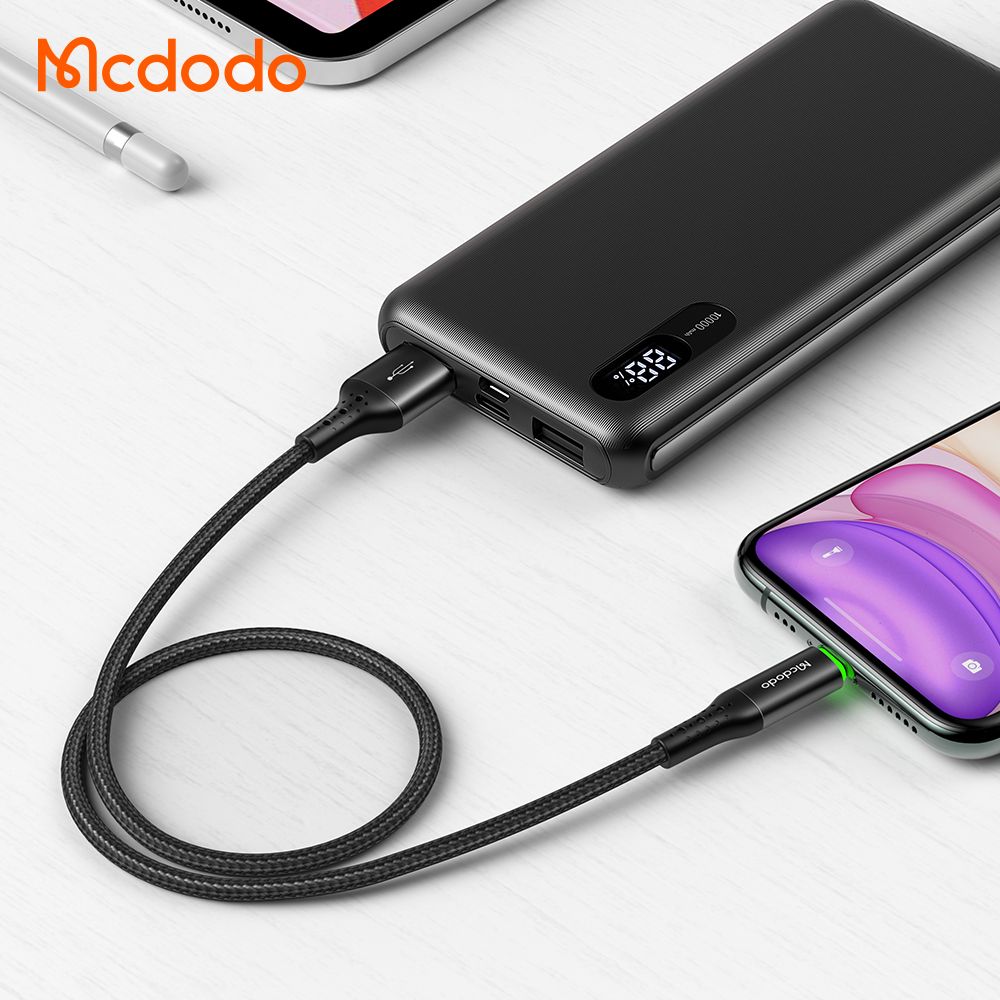 Cáp Sạc Nhanh Truyền Dữ Liệu  Dành Cho Iphone/Ipad MCdodo CA-741 3A Chíp Tự Ngắt Đèn Led Trạng Thái – Hàng Chính Hãng