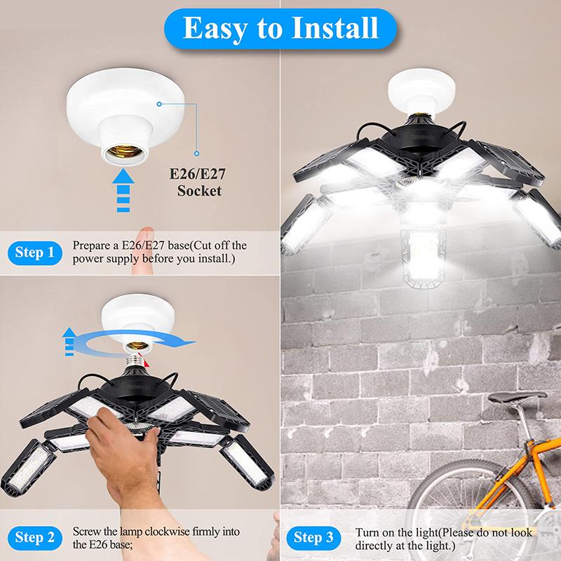 Đèn Led Nhà Để Xe Mạnh Mẽ Nhà Xưởng Kho Đèn Làm Việc Trần Gấp 15000 Lumen 150W Cho Nhà Để Xe Chiếu Sáng Công Nghiệp