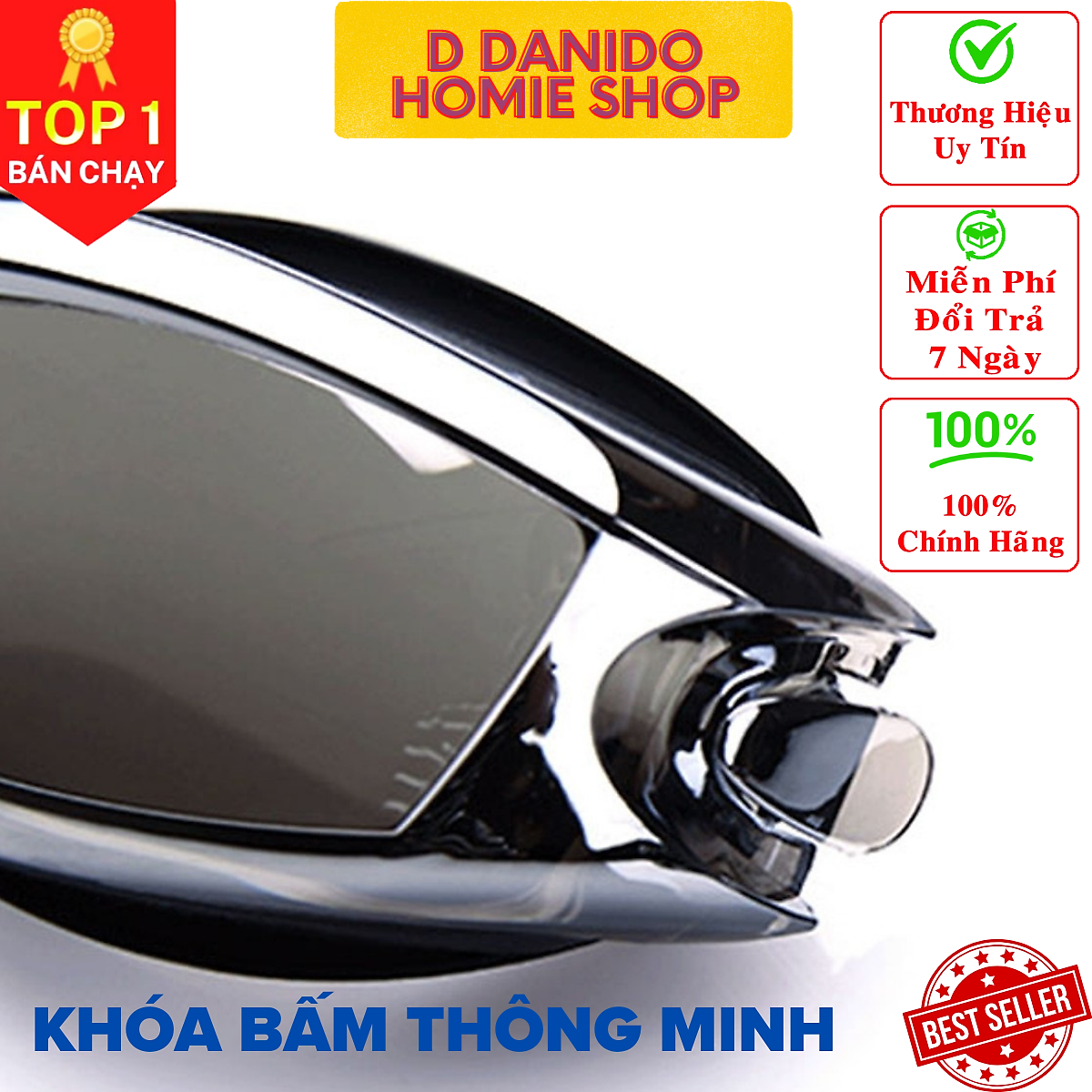 Kính bơi nam nữ tráng gương cao cấp có bịt tai - Kính bơi chống tia UV, chống sương mù thiết kế chống trơn trượt, co giãn - Hàng chính hãng D Danido