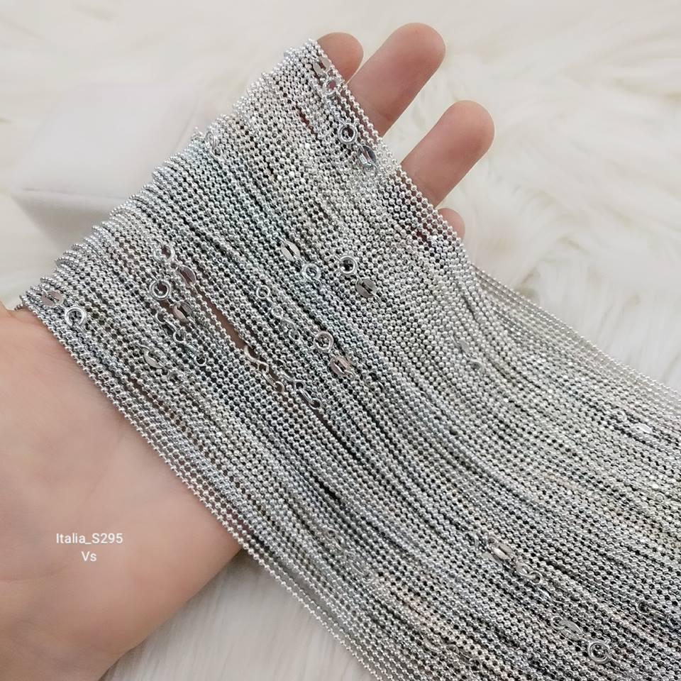 Dây chuyền nữ bạc đẹp kiểu bi tràng hạt xinh xắn,phụ kiện trang sức,vàng bạc an chi