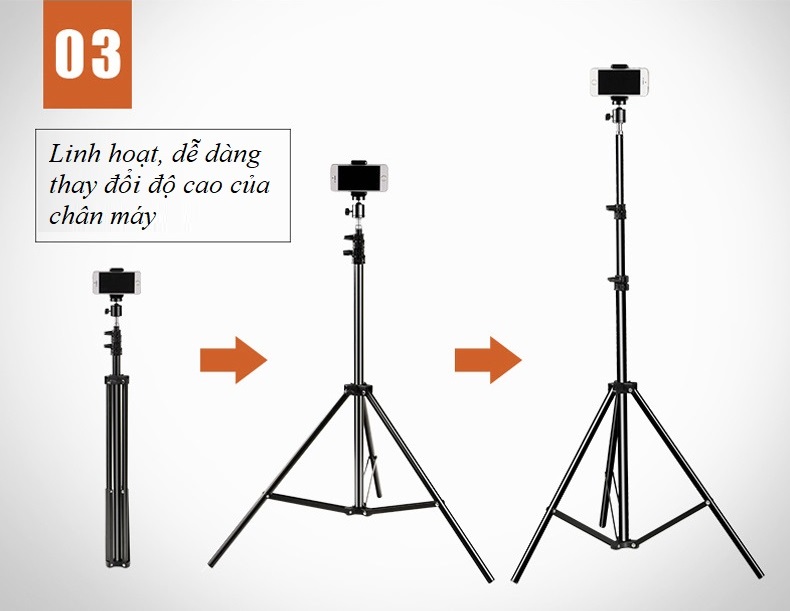 Tripod Có Giá Đỡ Điện Thoại Có Kẹp LT-02