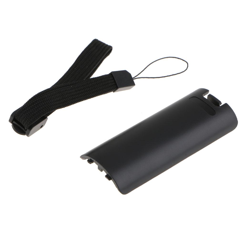 Battery Cover for Wii /Wii U Remote Control Back Door Case Lid + Wrist Strap