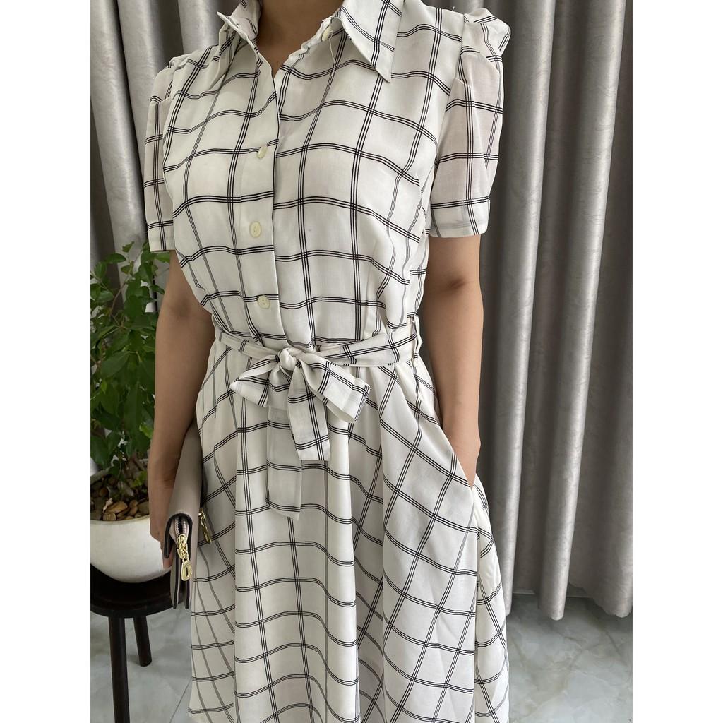 Đầm Váy Nữ Sơ Mi Kẻ Caro Sang Chảnh - QA0041
