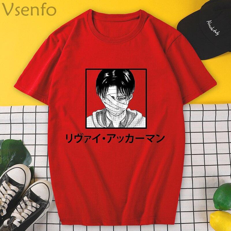 Attack on Titan AOT T-shirt dành cho nam Mùa hè cotton Levi Ackerman Graphi