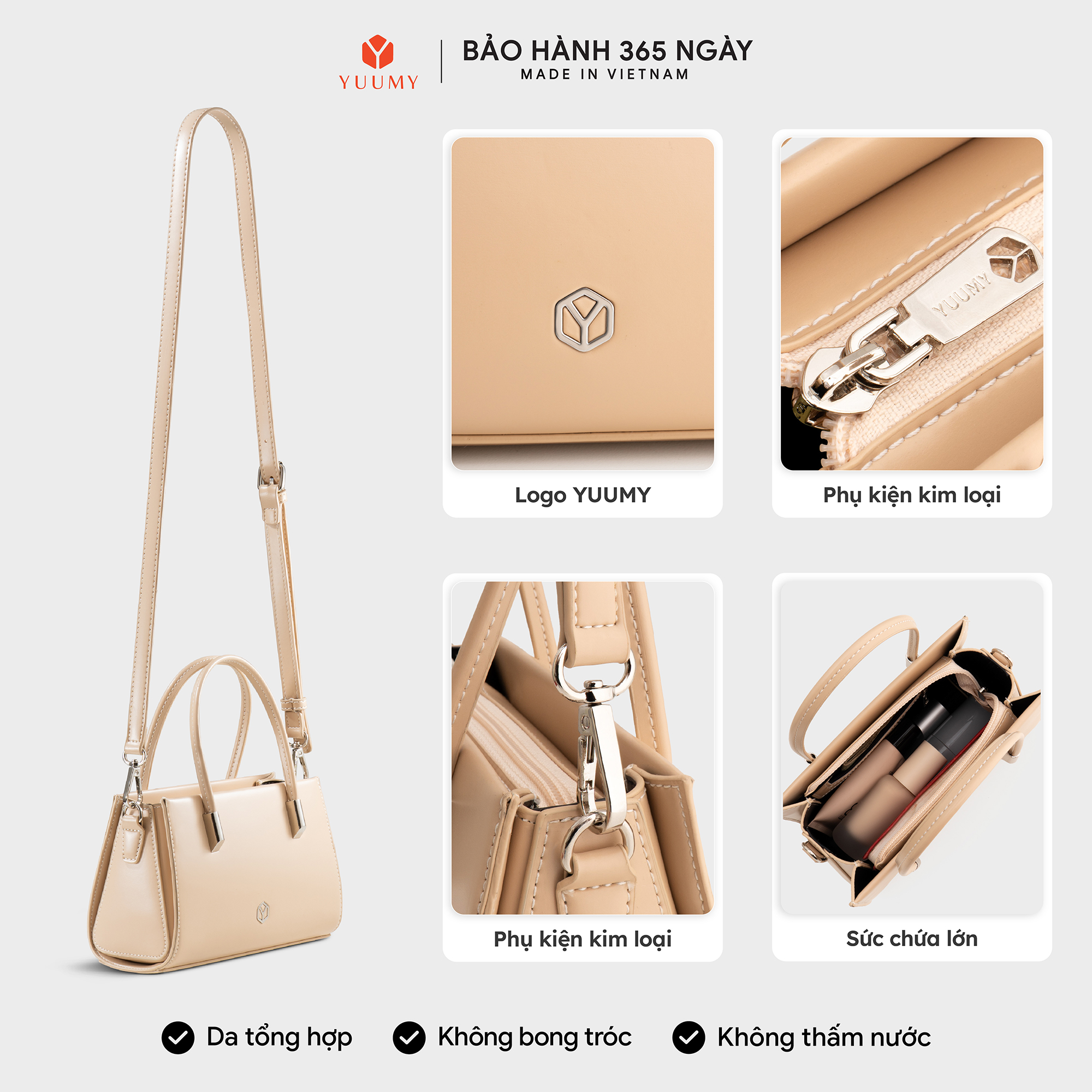 Túi Yuumy ( Thời trang nữ thiết kế tinh tế size 21- Túi đeo chéo da Smooth YN283 )
