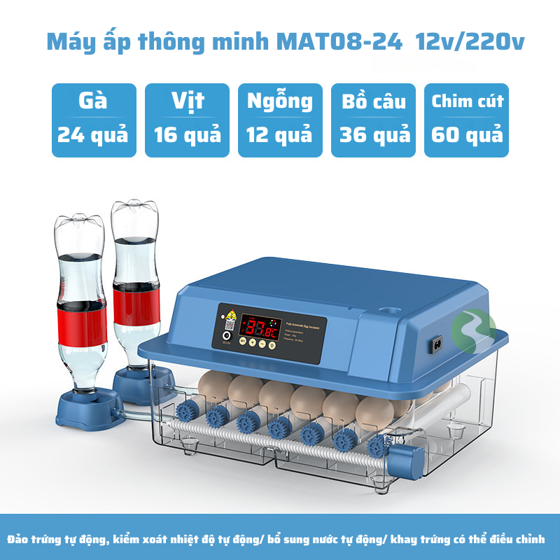 Máy ấp trứng mini thông minh Hàng chính hãng tích điện sử dụng 220v & 12v MAT08