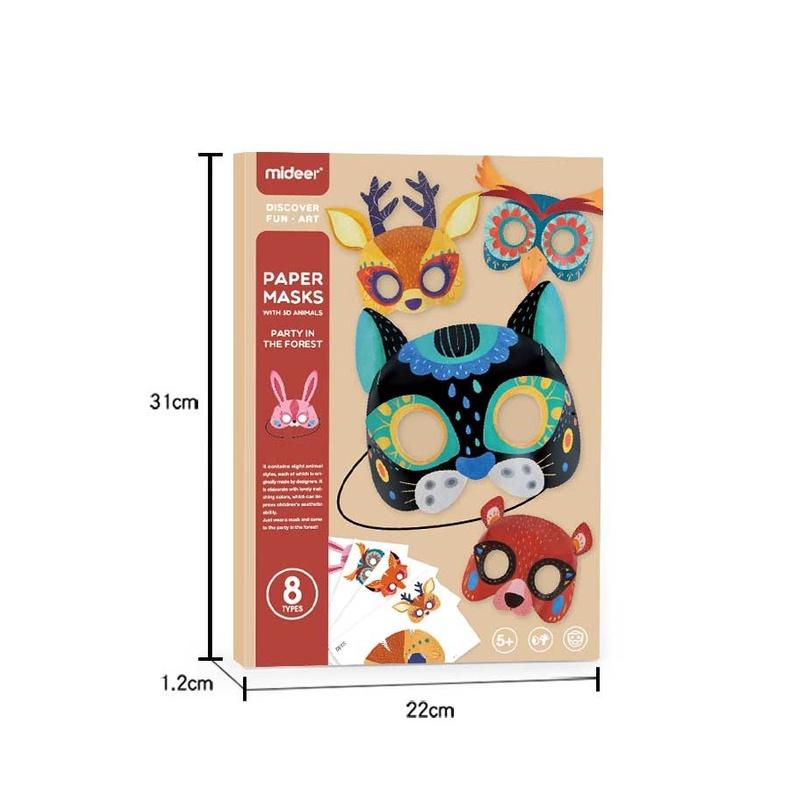 Đồ Chơi Stem Mặt Nạ Giấy Hình Động Vật 3D Animal Paper Masks Mideer, Đồ Chơi Giáo Dục Cho Bé