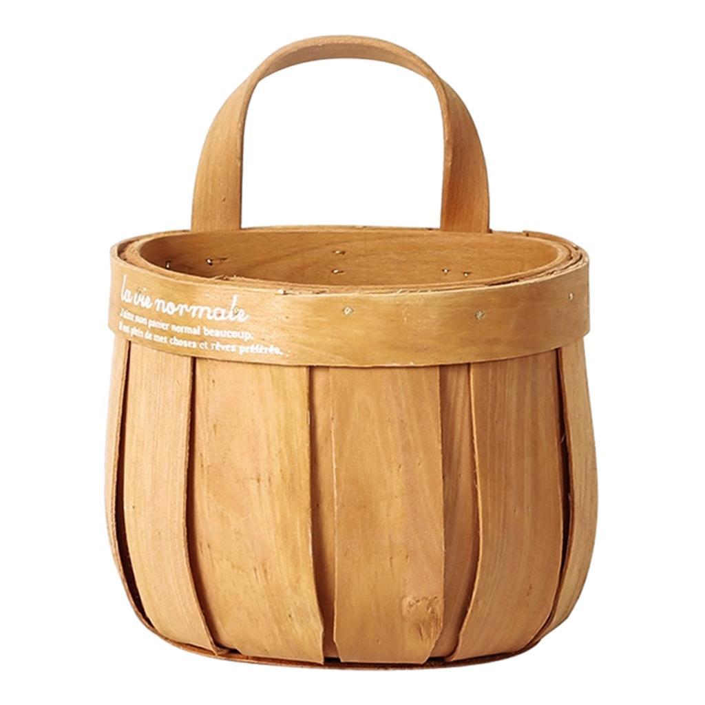 2x Woven Storage Basket Hanging Laundry Basket Flower Container Bin D B