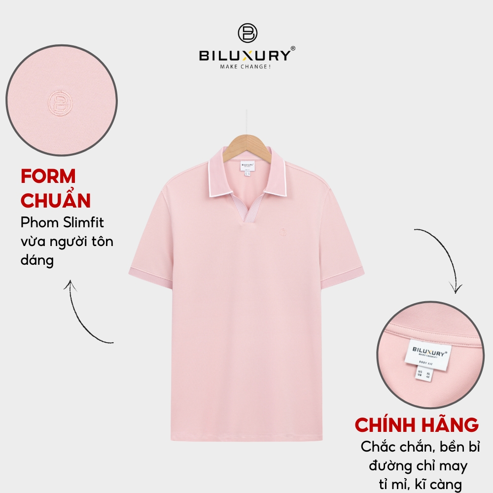 Áo Polo Nam Biluxury Swallow's Pink Design 7APCT013HOG