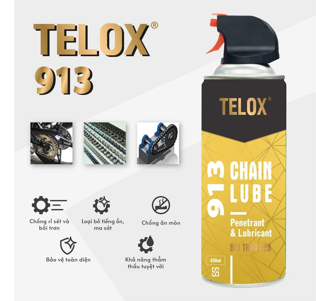 Bình xịt bôi trơn sên Telox 913 450ml