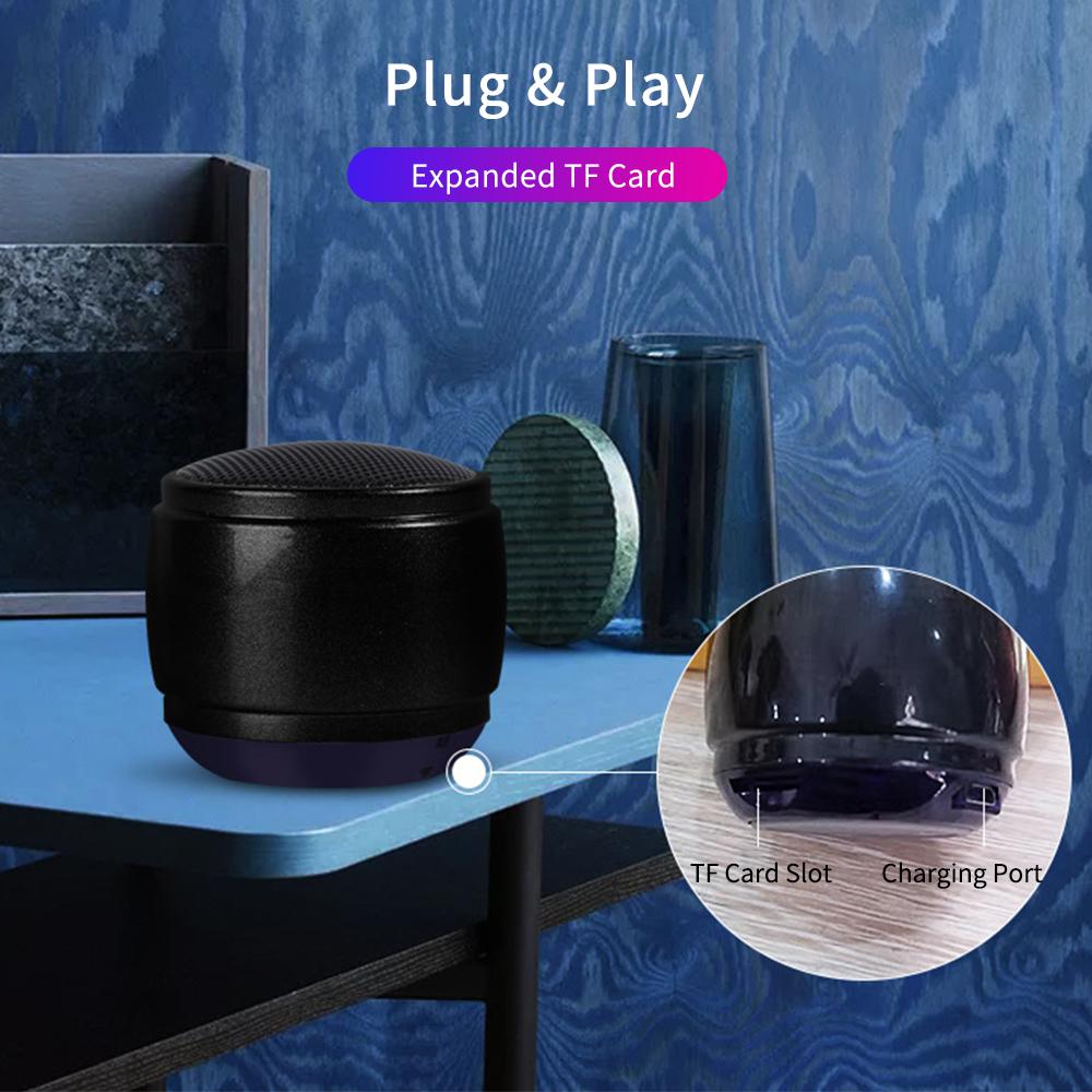 Loa di động BT không dây đa chức năng Đầu phát thẻ TF có thể sạc lại Hộp loa Mini Mega Bass