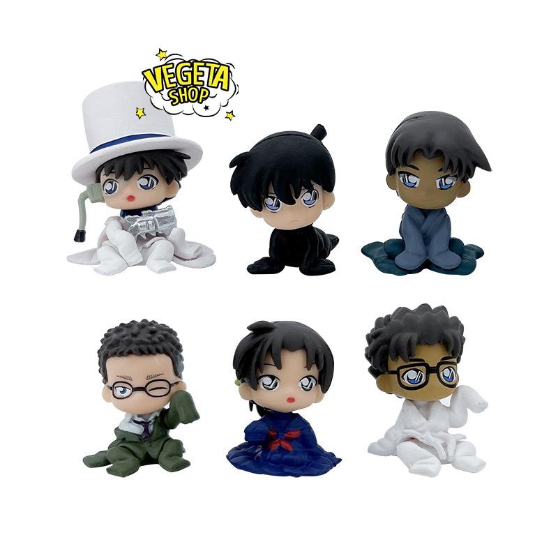 Mô hình Conan teo nhỏ - Trọn bộ 6 mô hình nhân vật Conan teo nhỏ Conan Shinichi Kaito Kid Hattori Kazuha Kyogoku Kazami