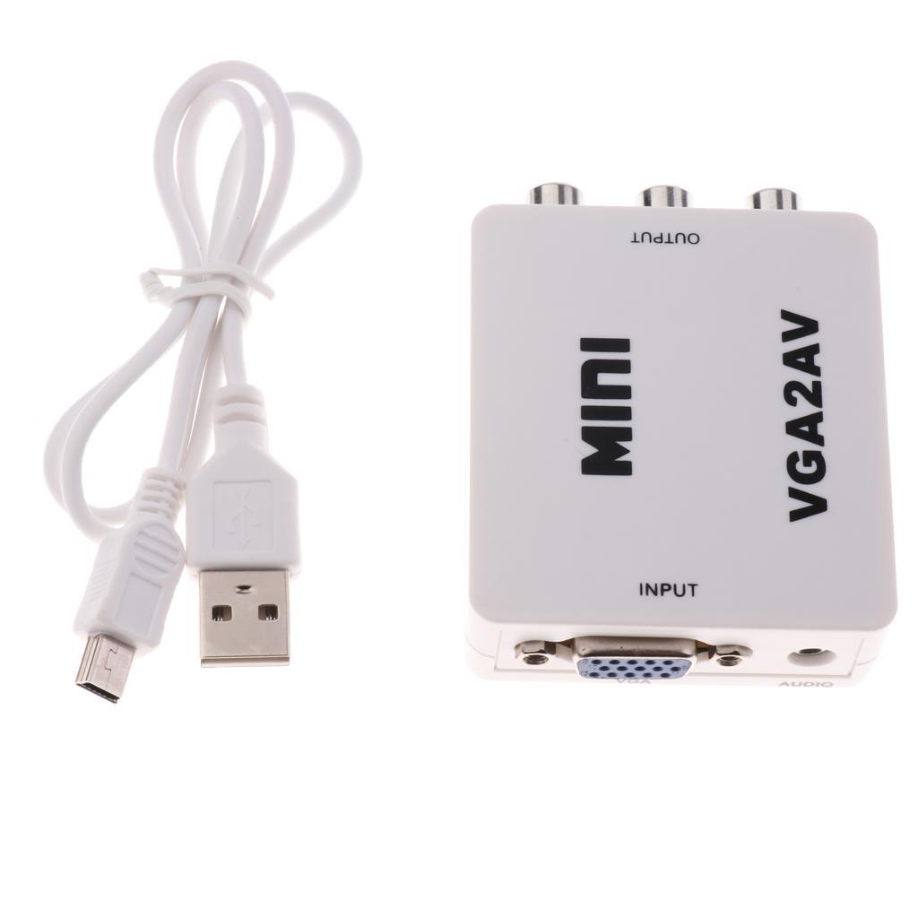 VGA to RCA AV Converter VGA2AV Audio Adapter Support 1080P NTSC PAL for PC