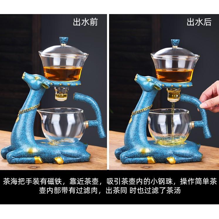 Ấm pha trà thuỷ tinh hình con hươu Bình trà cao cấp mẫu mới 2022 Decor bàn trà