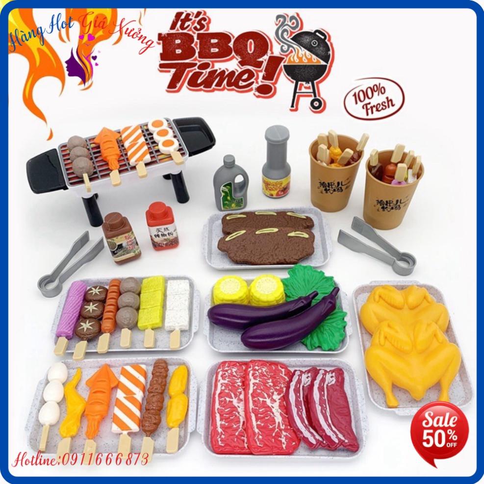 BỘ ĐỒ CHƠI NẤU ĂN TIỆC NƯỚNG BBQ 55 CHI TIẾT 2021 (CÓ HỘP)