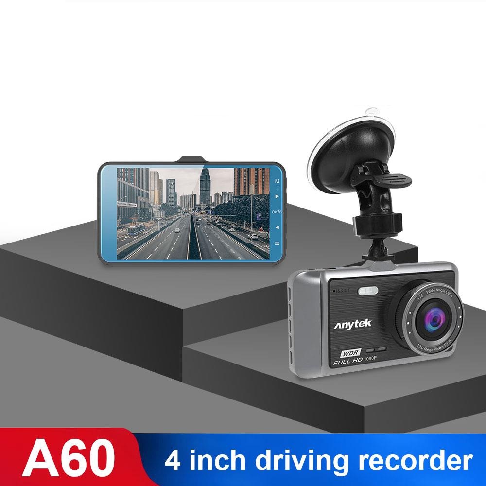 Camera hành trình Anytek A60 (FHD 1080P Cam trước+HD 720p Cam sau, hỗ trợ Camera lùi) - Hàng nhập khẩu