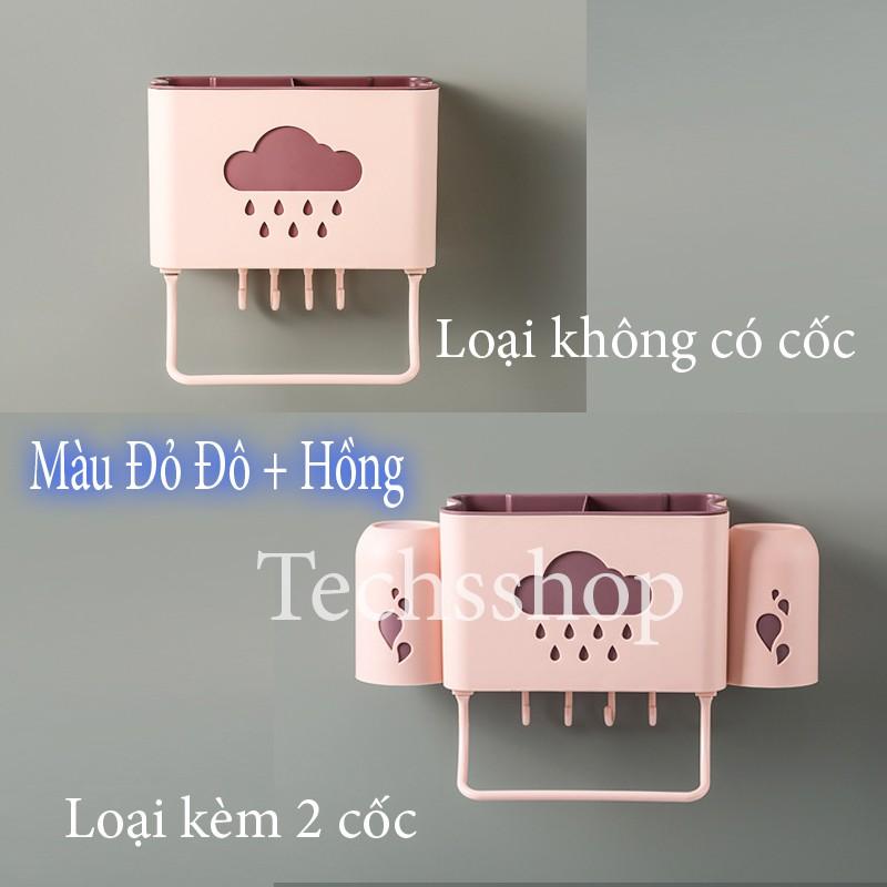 Kệ Để Bàn Chải Kem Đánh Răng 2 Lớp Hình Đám Mây Mưa - Kệ Nhựa Để Đồ Phòng Tắm, Phòng Bếp