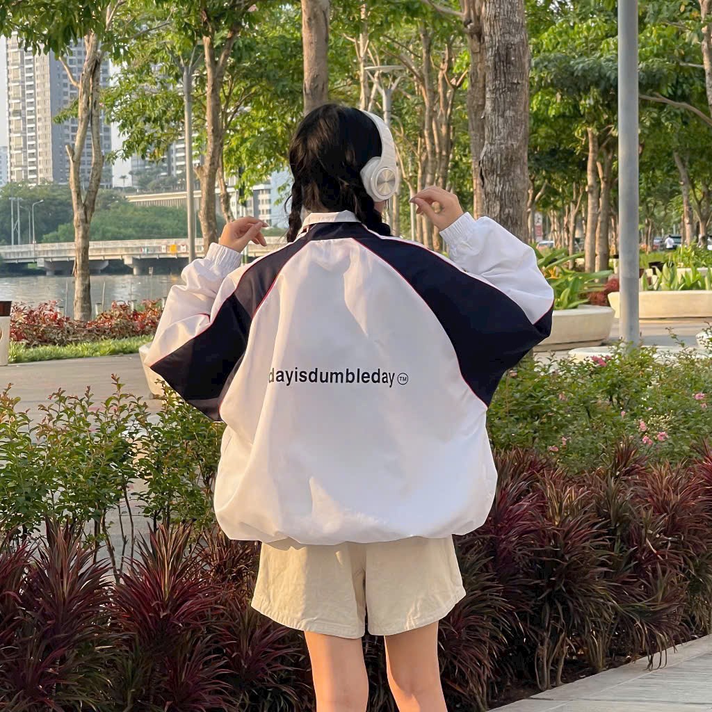 Áo khoác dù 2 lớp form rộng unisex nam nữ VIỀN TODAY, Áo khoác dù 2 lớp form rộng unisex TODAY IS DUMBLE DAY, Áo khoác dù form rộng hot trend. chất dù gió 2 lớp dày dặn