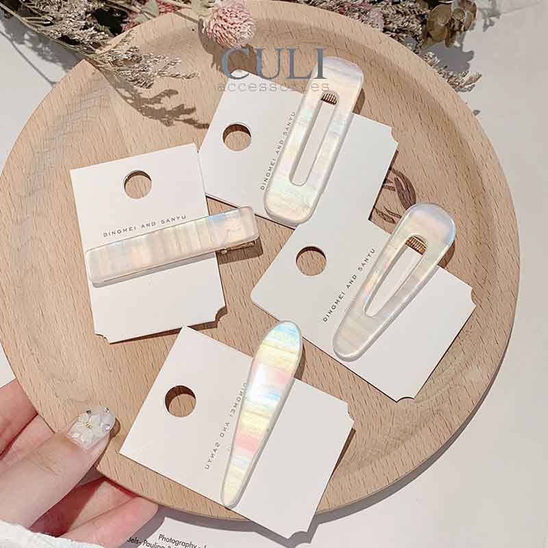 Kẹp tóc mini, Kẹp mái nhiều hình, chất liệu xà cừ lấp lánh, style Hàn Quốc - Culi accessories