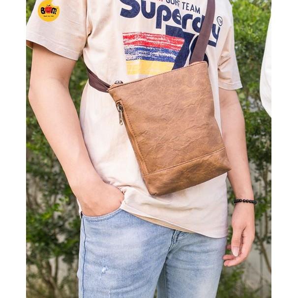 Túi đeo chéo unisex thời trang với chất da tổng hợp cao cấp - BOM